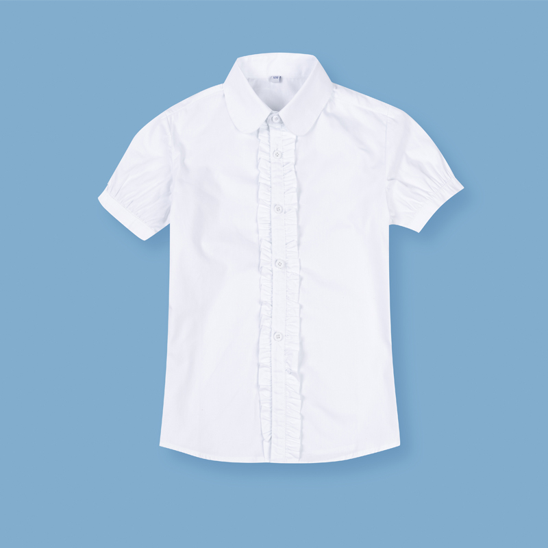 Girls White Short Sleeves Shirt