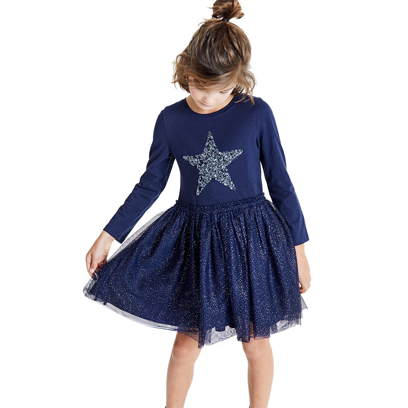 Print Star Girls Dresses for Autumn DSGTQ22020