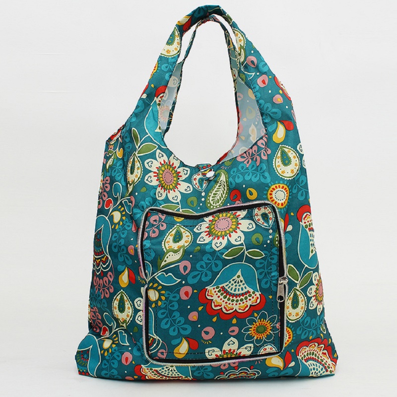 Print flower Folding Storage Bag for Travel Shopping bag